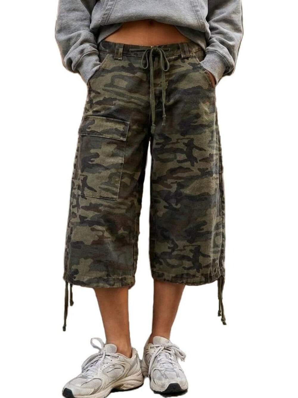 Y2K Camouflage Cargo Jean Shorts for Women | Summer Low Rise Baggy Jorts
